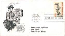 1963 5c City Mail Delivery 100th Anniversary FDC First Day Cover