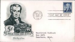 1954 5c James Monroe Regular Postage First Day Cover First Day Cover