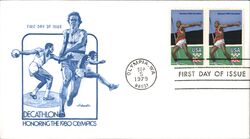 1979 10c Olympics 1980 Decathlon Block of Stamps First Day Cover First Day Cover