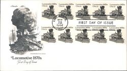 1982 2c Locomotive 1870s Block of Stamps First Day Cover First Day Cover