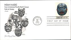 1980 15c Indian Masks First Day Cover First Day Cover