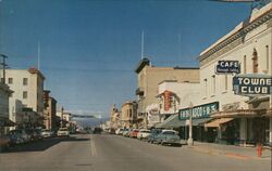 Downtown Hollister, California - Towne Club Hotel Merle Porter Postcard Postcard Postcard