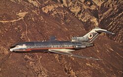 American Airlines 727 Astrojet in Flight Postcard