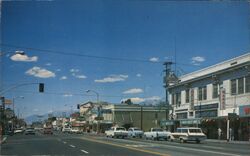 Main Street Bishop California Earl's Wards Postcard