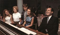 Richard Nixon Playing Piano Postcard