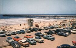 Oceanside, California Pier and Beach Postcard