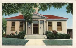 Perry Public Library, Perry, NY Postcard