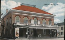 Town Hall, Perry, NY Postcard