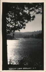 Sunset Lake Gregory, CA Postcard