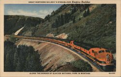 Great Northern Railway's Streamlined Empire Builder Montana Trains, Railroad Postcard Postcard Postcard