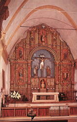 Main Altar and Graves of the Padres, Mission San Carlos, Carmel California John H. Atkinson Postcard Postcard Postcard