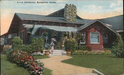 California Bungalow Home Postcard