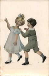 Antique Postcard Children Dancing Postcard Postcard