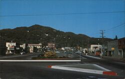 Fairfax, California - Downtown Street Scene Postcard