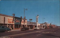 Lancaster, California - Sears, Roebuck and Co., Martin's Furniture, Avon Theatre Postcard