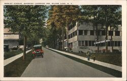 Wesley Avenue, Showing Lakeside Inn, Silver Lake, NY Postcard