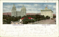 Mormon Temple Hotel Utah Postcard