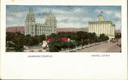 Mormon Temple Hotel Utah Postcard