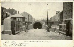 Entrance To East Boston Tunnel, Maverick Square Postcard