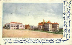 Antlers Hotel And Public Library Postcard