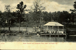 Boat House And Lakeside Park Postcard