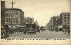 Junction Of Main And Pleasant Streets Concord, NH Postcard Postcard