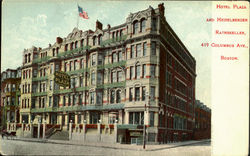 Hotel Plaza And Heidelberger, 419 Columbus Ave. Boston, MA Postcard Postcard