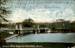 Bridge And Pond Public Garden Postcard