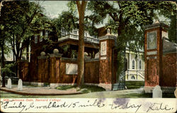 Johnson Gate, Harvard College Postcard