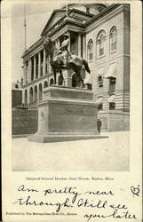 Statue Of General Hooker, State House Boston, MA Postcard Postcard