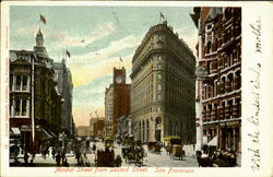 Market Street From Second Street San Francisco, CA Postcard Postcard