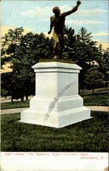 Statue Roger William's Park Postcard