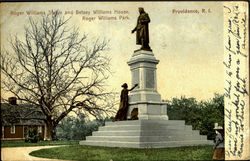 Roger Williams Statue And Betsey Williams House, Roger Williams Park Providence, RI Postcard Postcard