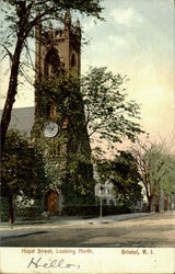 Hope Street Looking North Bristol, RI Postcard Postcard