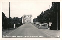 Bridge Across Barren Fork River - McMinnville Tennessee Postcard Postcard Postcard