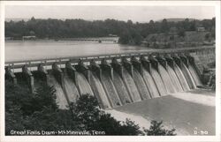 Great Falls Dam, McMinnville, Tennessee Postcard Postcard Postcard