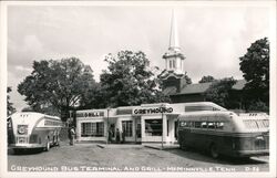 Greyhound Bus Terminal and Grill McMinnville, TN Postcard Postcard Postcard