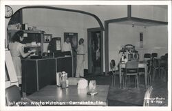 Interior White Kitchen Restaurant, Carrabelle, Florida Postcard Postcard Postcard