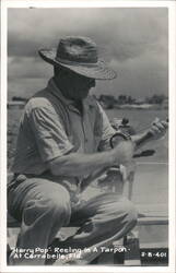 "Harry Pop" Reeling in a Tarpon Carrabelle, FL Postcard Postcard Postcard