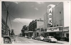 Park Theater, Street Scene, McMinnville, Tennessee Postcard