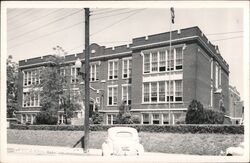 Gainesville High School, Gainesville, GA - Car Parked Out Front Postcard