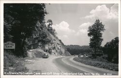 Cudjo's Cave and Gift Shop Entrance - Cumberland Gap Postcard