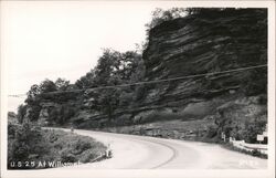 U.S. 25 at Williamsburg, Kentucky - Large Rock Face Postcard Postcard Postcard