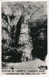 Cudjo's Cave Statue of Liberty Rock Formation Postcard