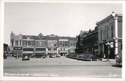 Street Scene Lebanon TN - Vintage Downtown Main Street Postcard