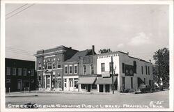 Public Library and Street Scene - Franklin, TN Postcard