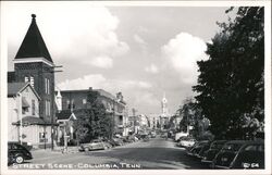 Street Scene - Columbia, Tennessee Postcard