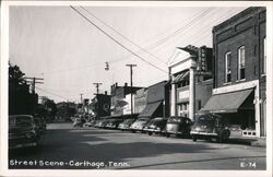 Street Scene Carthage TN Vintage Linen Postcard Postcard