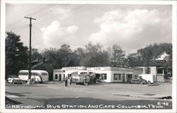 Greyhound Bus Station and Cafe, Columbia, TN Postcard