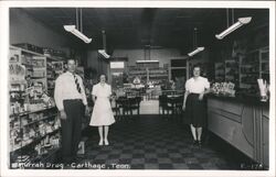 Murrah Drug Store Interior, Carthage TN Postcard